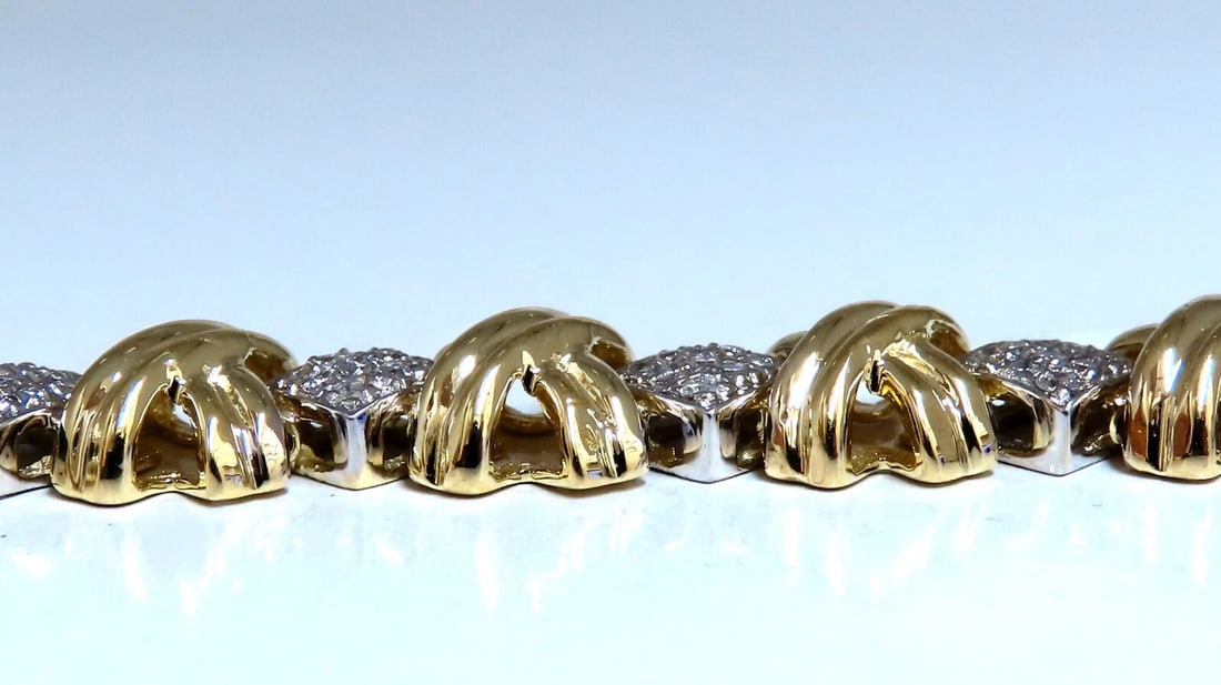 .86ct Natural Diamonds Bracelet 14kt Gold X link - 4