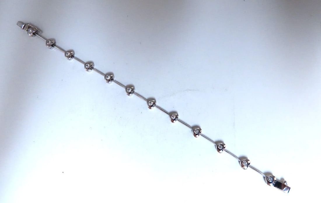 .80ct Natural Diamonds Heart Link Bracelet 14kt gold - 4