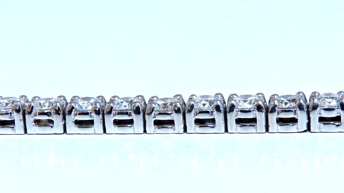 7.11ct natural round diamonds tennis bracelet classic 14 karat white gold - 3