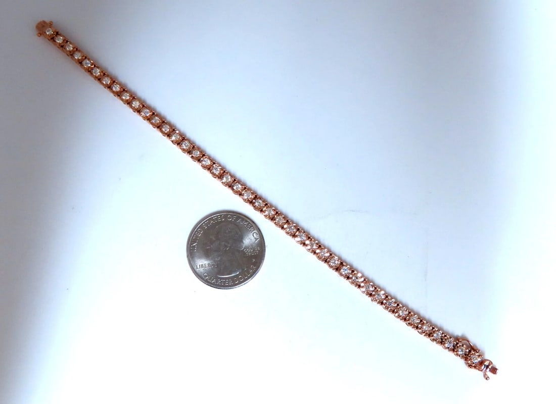 2ct. natural round diamonds tennis bracelet classic 14 karat rose gold - 4