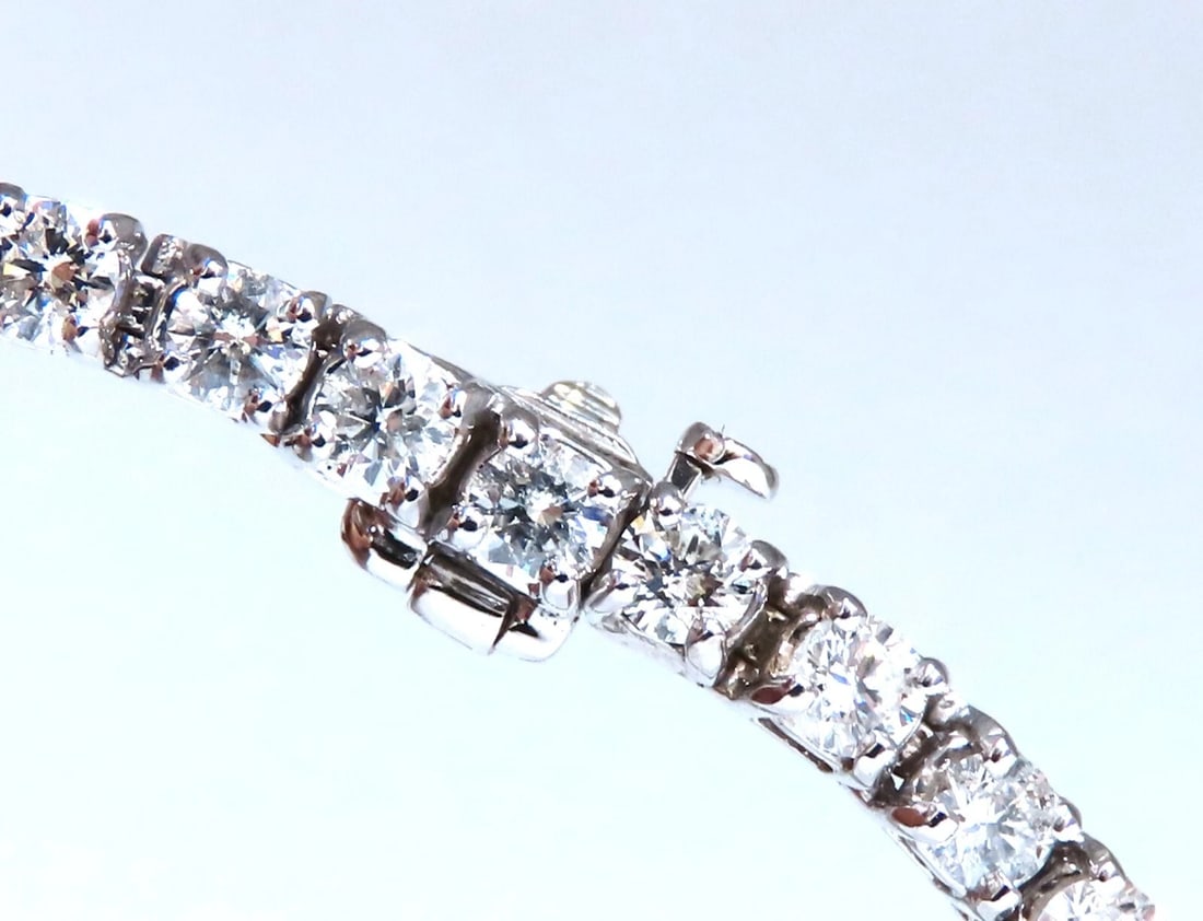 Tennis Bracelet 7.70ct Natural Round Diamonds 14kt gold - 2