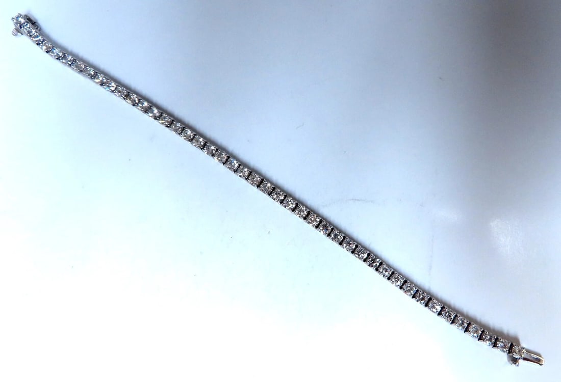Tennis Bracelet 7.70ct Natural Round Diamonds 14kt gold - 4