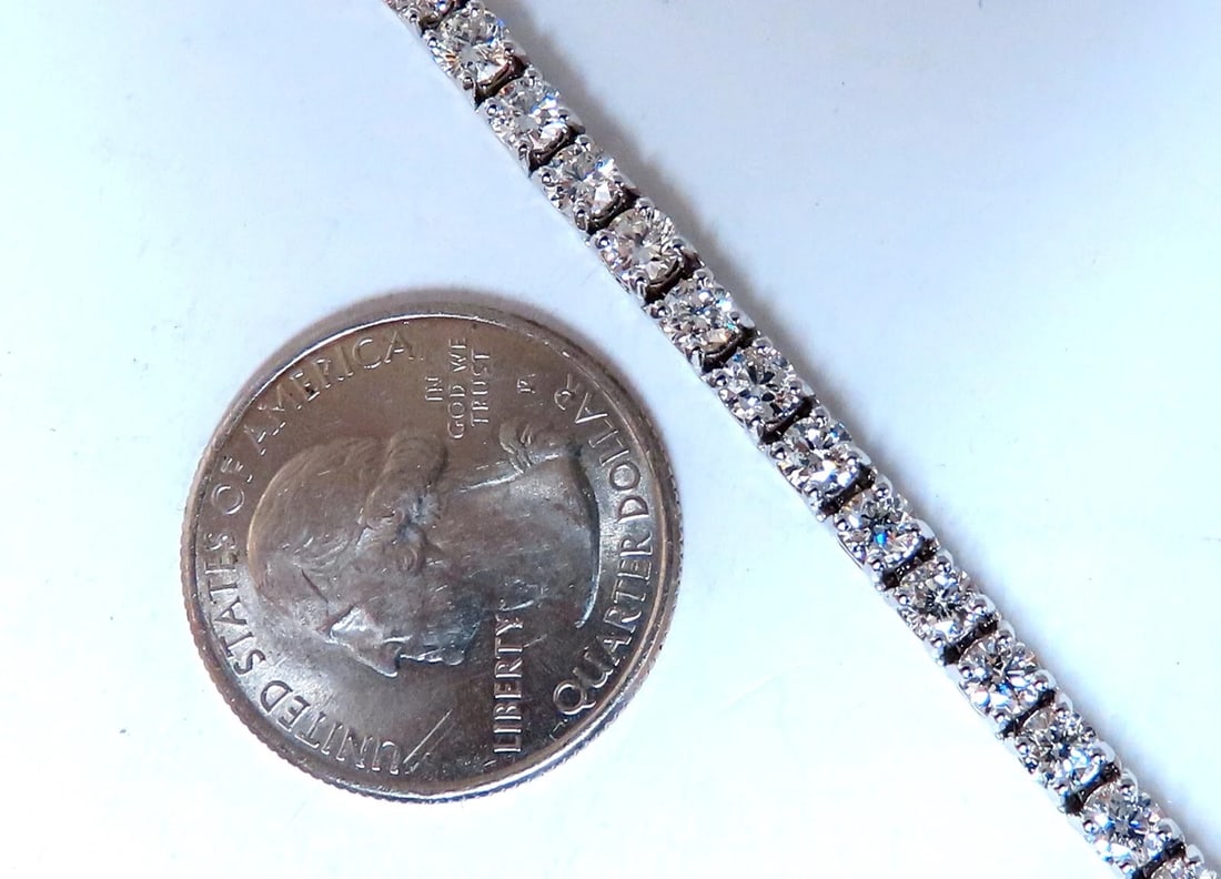 Tennis Bracelet 7.70ct Natural Round Diamonds 14kt gold - 5