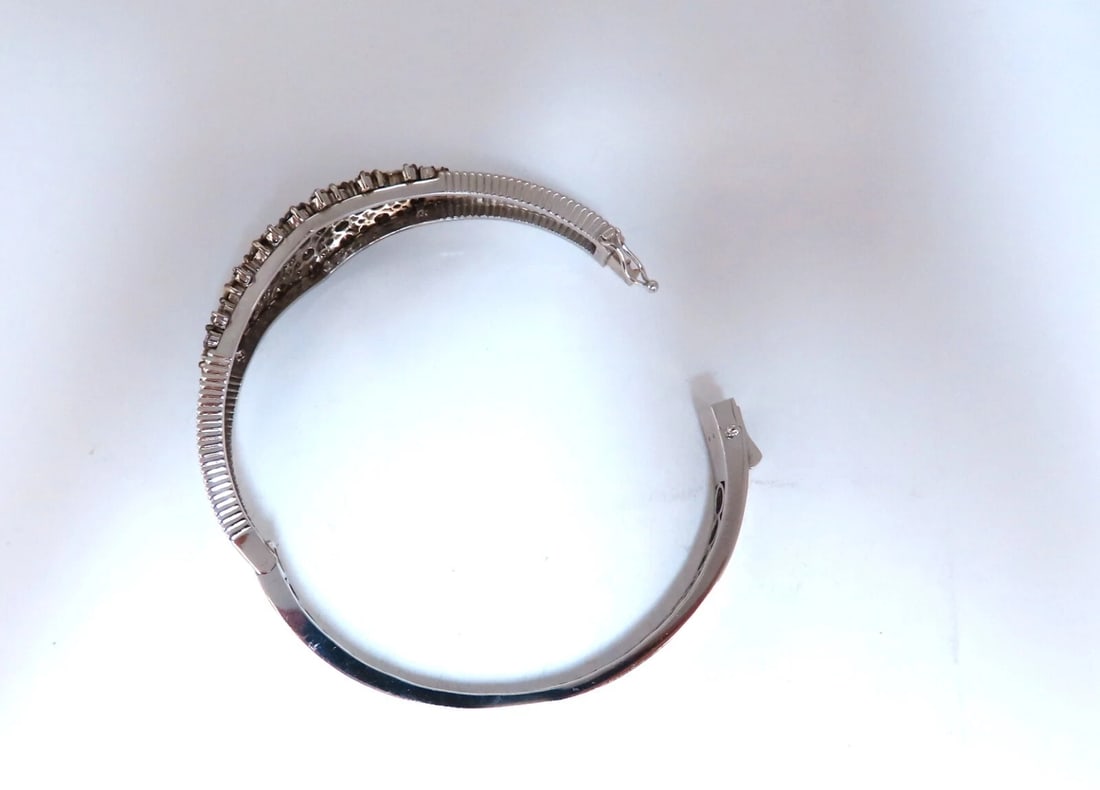 Natural Fancy Brown Diamonds Wide Cluster Bangle Bracelet 14kt - 5