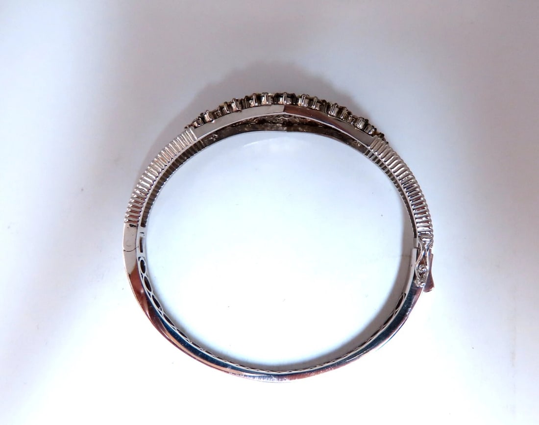Natural Fancy Brown Diamonds Wide Cluster Bangle Bracelet 14kt - 6