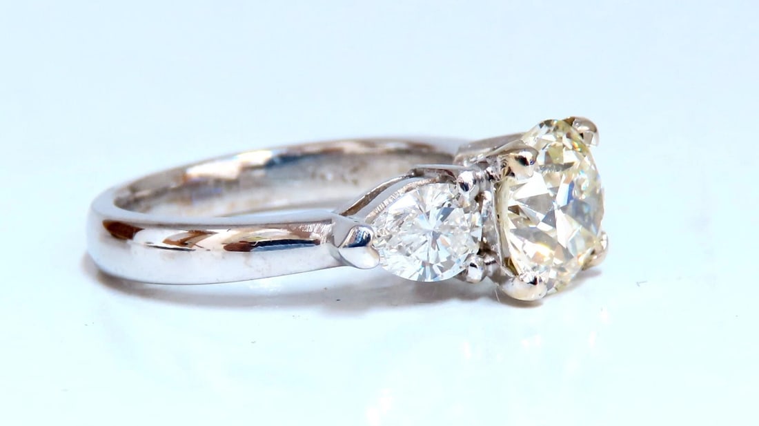 GIA Certified 1.91ct Natural European Cut Diamond Ring 14kt - 2