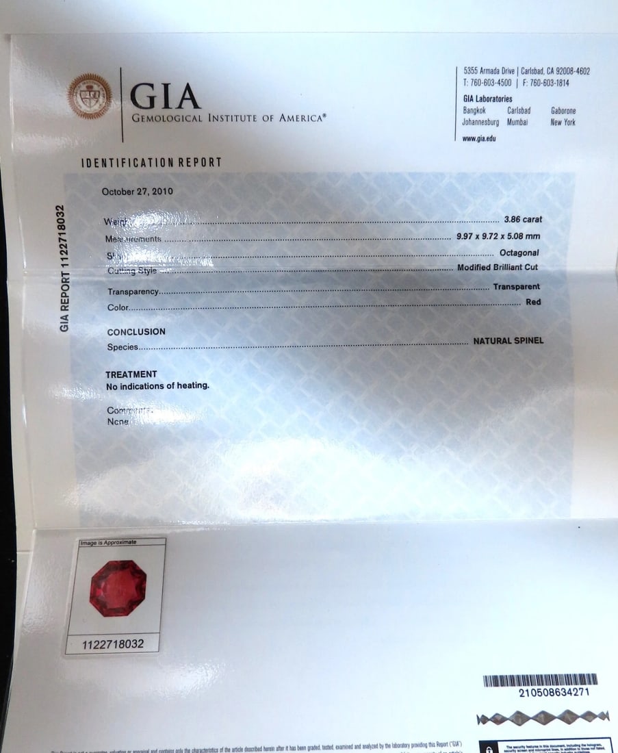 GIA Certified Natural No Heat Spinel 3.86ct Diamonds Cluster Ring 14Kt - 6