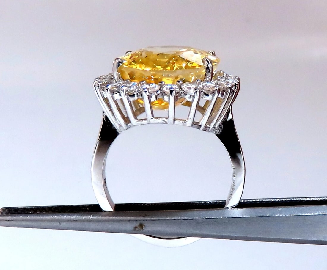 20.17ct GIA Certified Natural No Heat Yellow Sapphire diamonds ring 18kt *V - 6