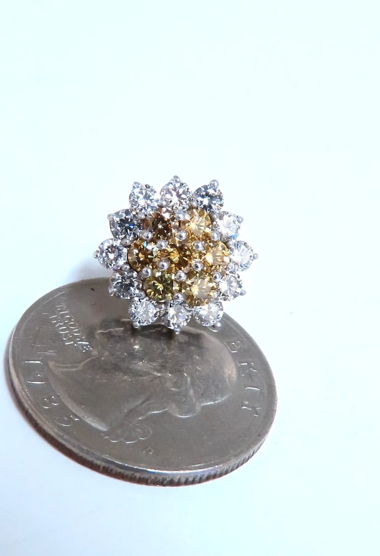 3.80ct Natural Fancy Yellow Brown Fancy Diamonds Bluster Earrings 14kt - 3