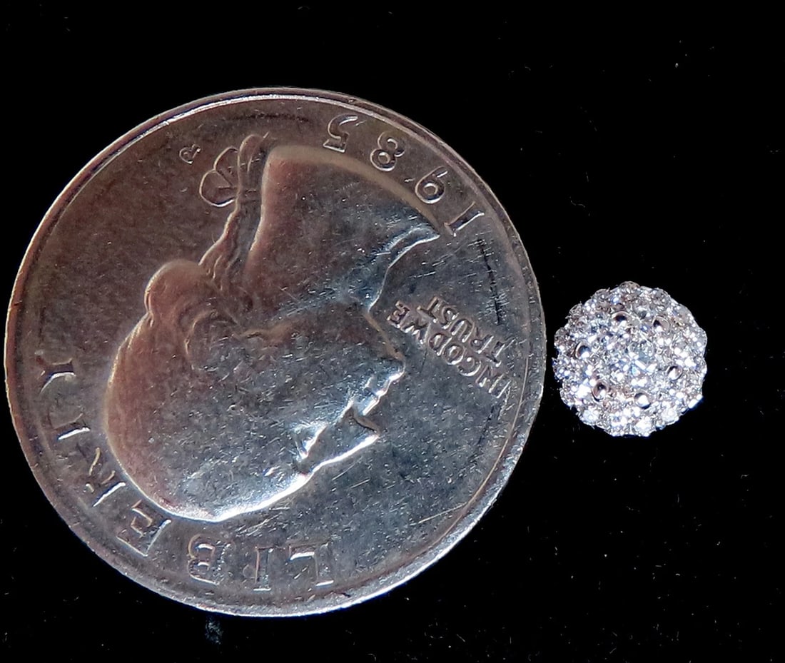 .70ct. natural round diamond cluster earrings 14 karat gold - 3