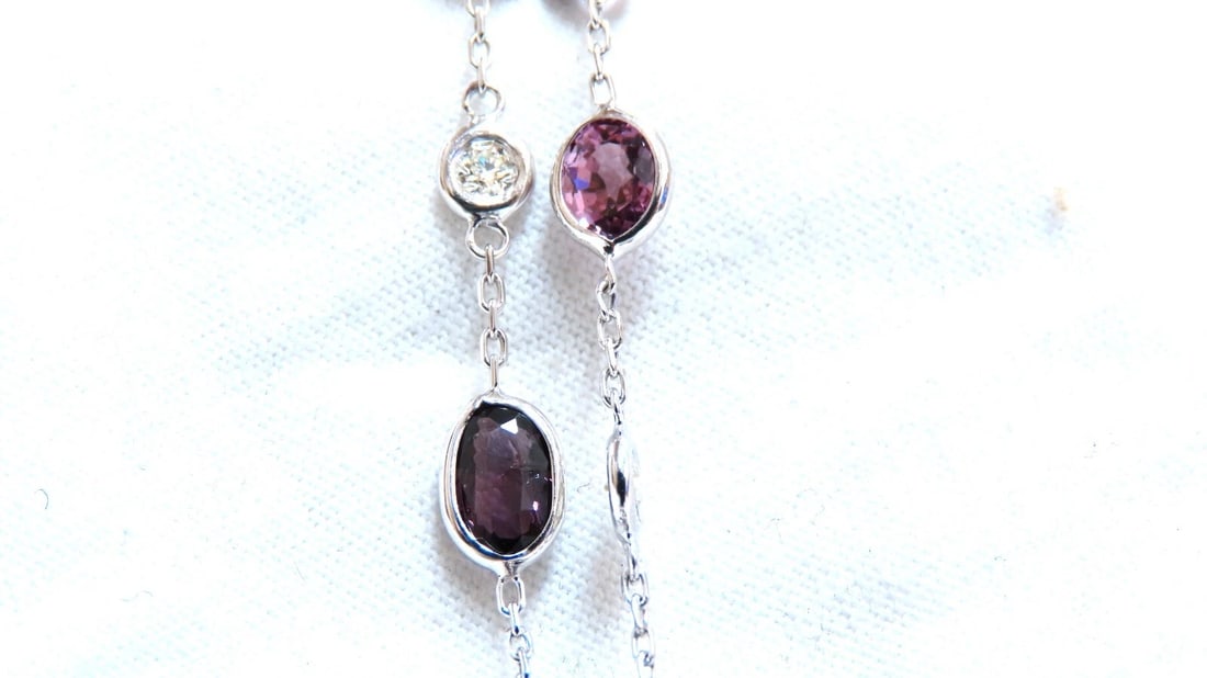 23 carat multi-colored natural spinel diamonds yard necklace 24 inch 14kt gold - 3