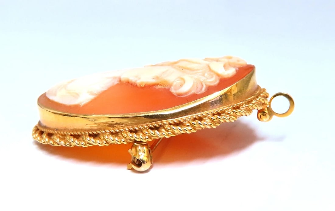 14kt Gold Cameo Gold Pin 31 x 38mm - 3