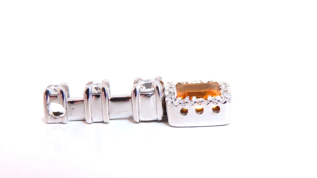 1.30 carat natural citrine diamond pendant bright orange 14 karat - 3