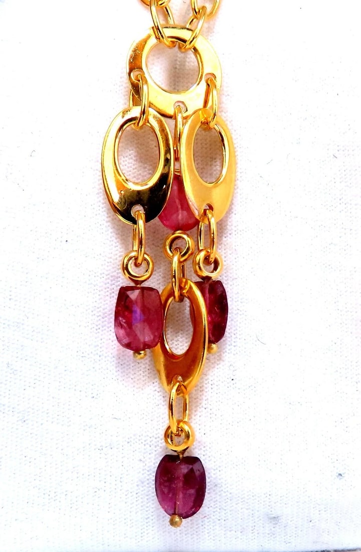10ct Natural Tourmaline Dangle Necklace 14kt - 4