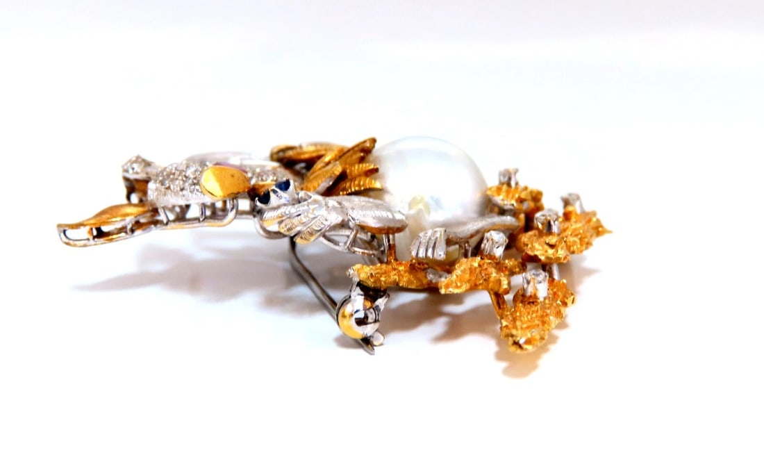 Vintage Rare Bandit Jackrabbit Pearl Pin 18kt Rabbit Bunny - 3