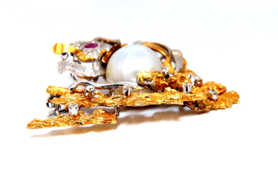 Vintage Rare Bandit Jackrabbit Pearl Pin 18kt Rabbit Bunny - 4