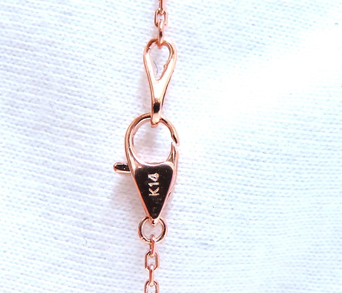 .74ct natural diamonds open heart necklace 14kt g/vs - 5
