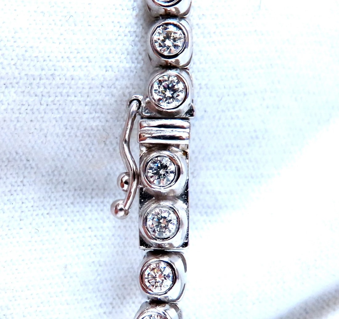4.74ct Natural Round Diamonds Bezel Flush Riviera Tennis Necklace Eternity 14Kt* - 5