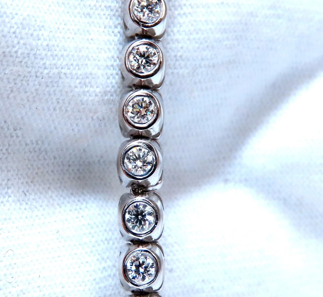 4.74ct Natural Round Diamonds Bezel Flush Riviera Tennis Necklace Eternity 14Kt* - 6