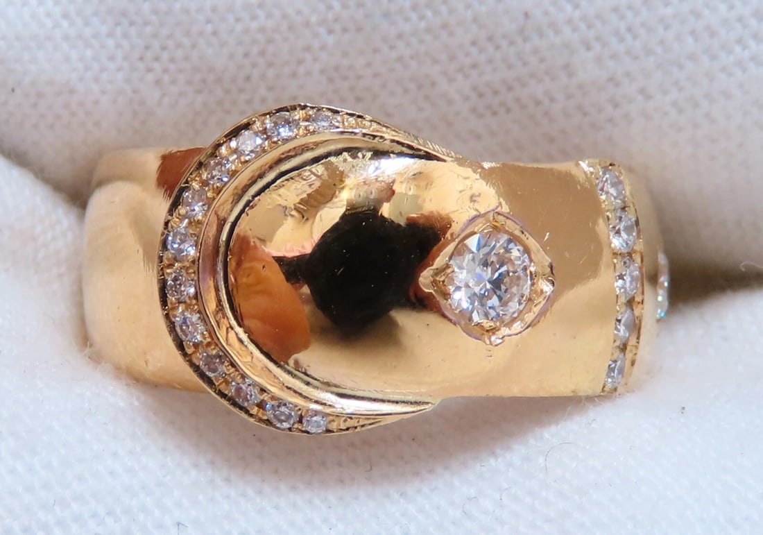 .40ct Natural Round Diamond Crescent Ring 18kt Gold England - 5