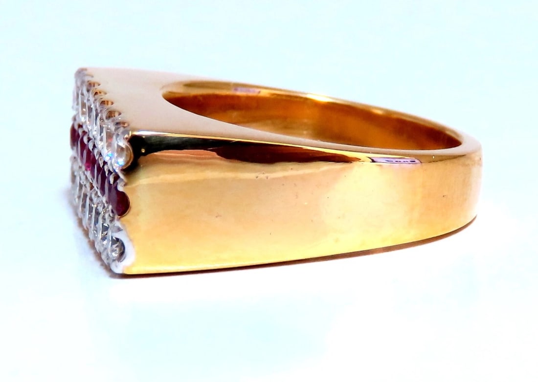 1.58ct natural rubies and diamonds ring Flat band 14kt - 4