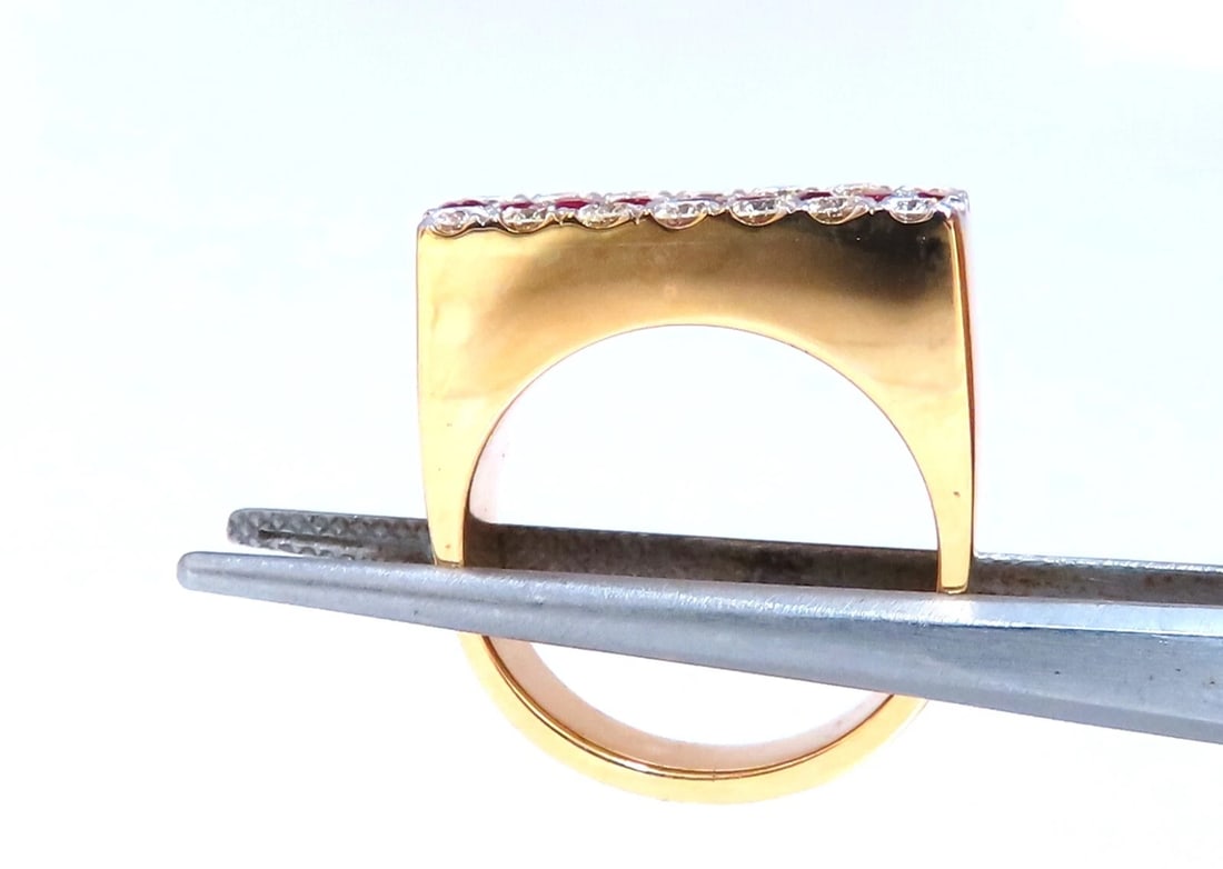 1.58ct natural rubies and diamonds ring Flat band 14kt - 5