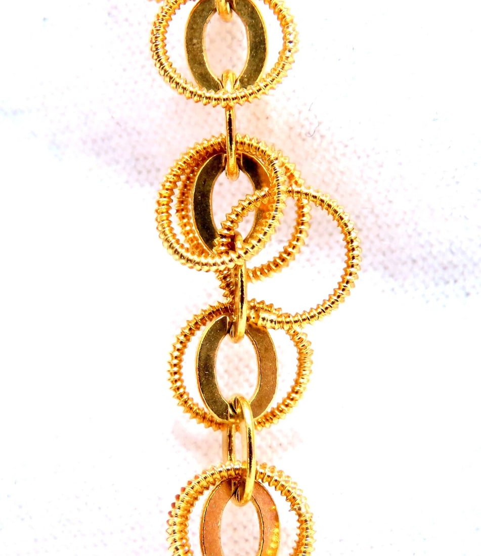 Rolling Rings Necklace 14kt 39 Grams 28inch - 2