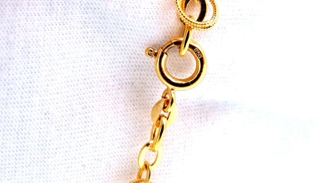 Rolling Rings Necklace 14kt 39 Grams 28inch - 4