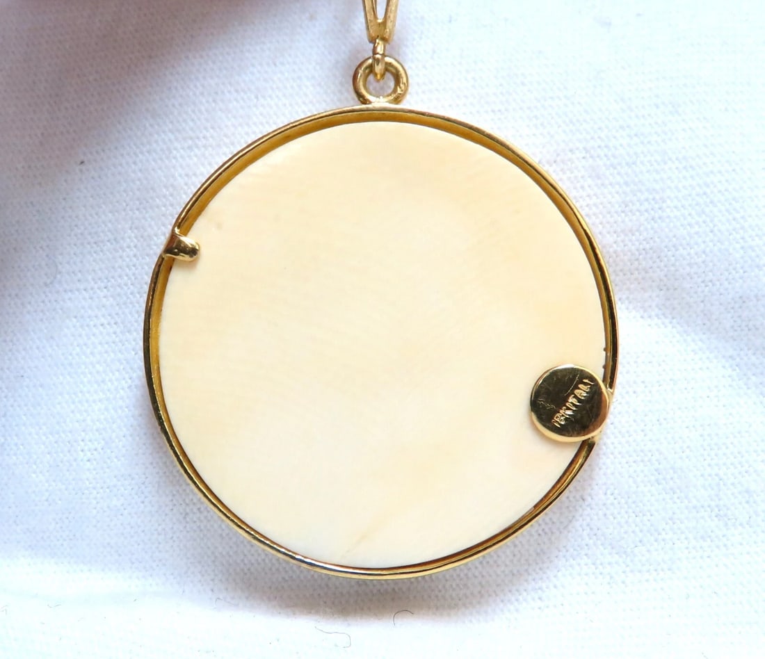 Rainbow Ray Beige Quartz Necklace 18kt 33mm - 4