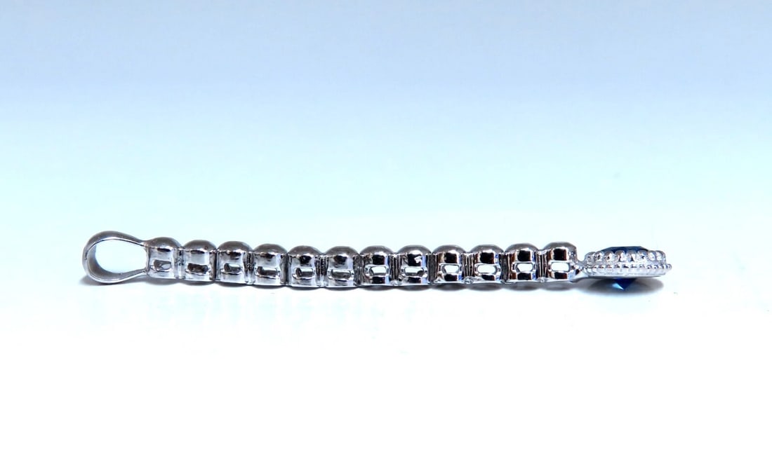 .65ct Natural Blue Sapphire Diamonds Pendant 14kt - 2