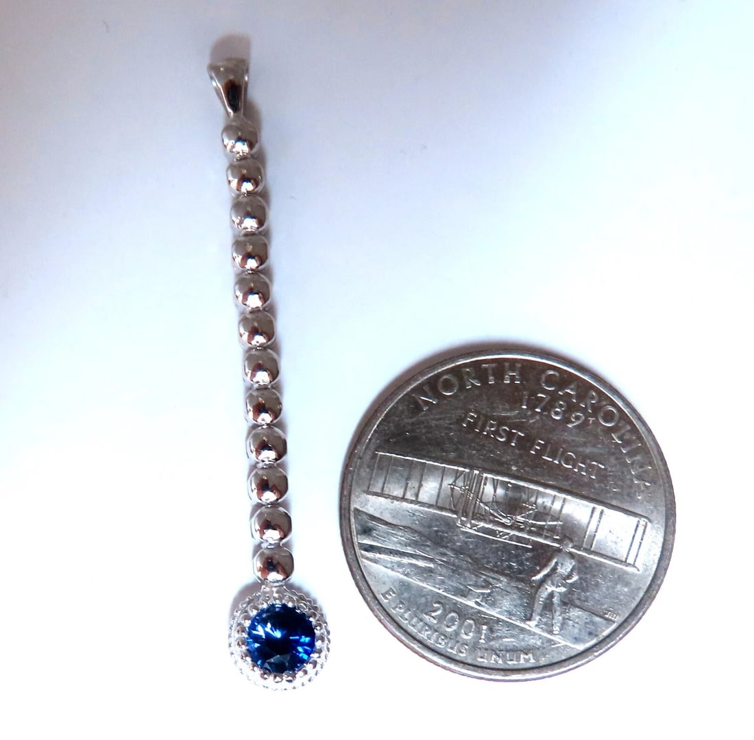 .65ct Natural Blue Sapphire Diamonds Pendant 14kt - 3