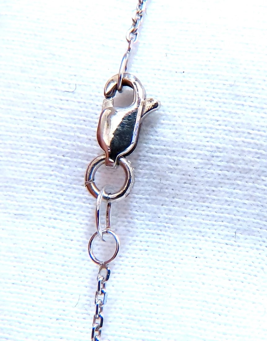 .80ct Bead Set Peace Charm natural Diamond Necklace 14kt - 2