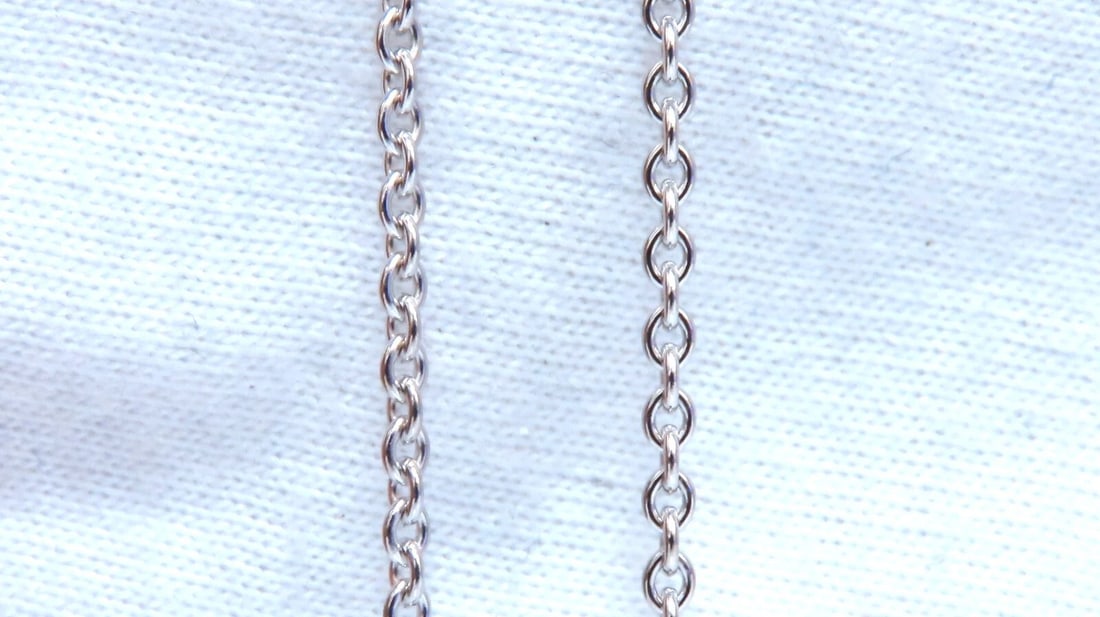 .52ct Bead Set Heart Natural diamonds necklace 14 karat - 2