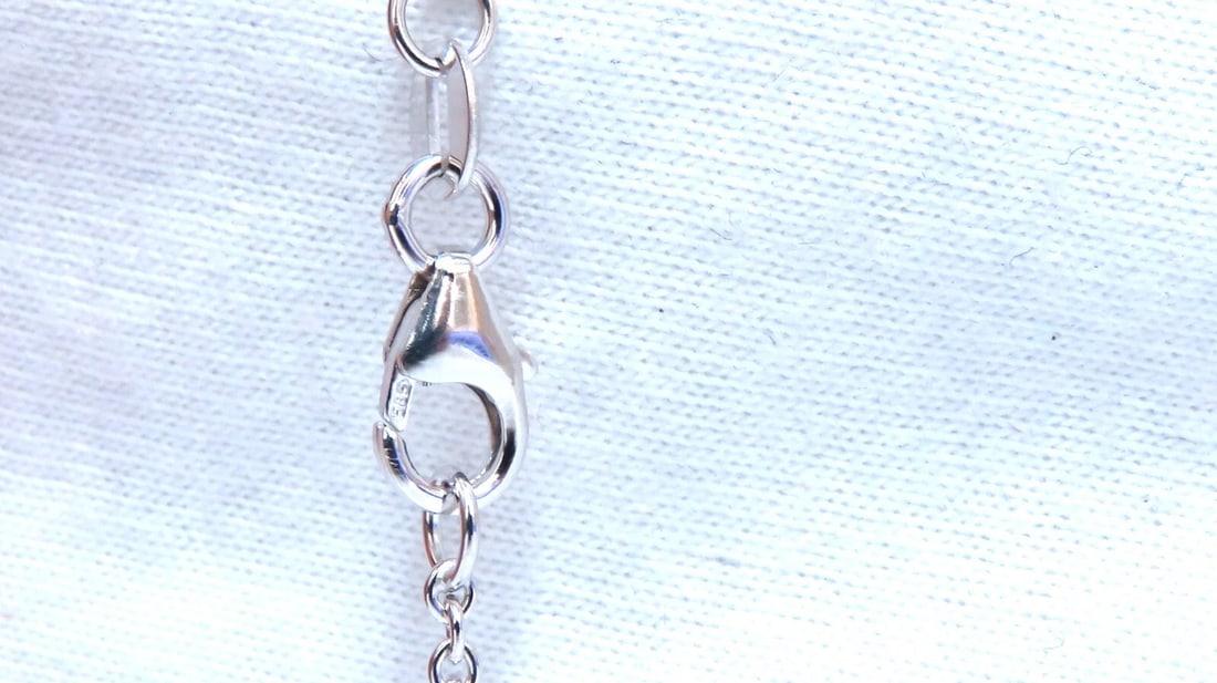 .52ct Bead Set Heart Natural diamonds necklace 14 karat - 3