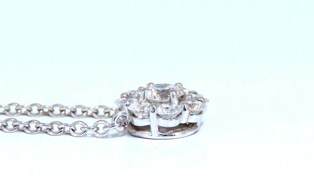 GIA Certified .48ct & 1.14ct Diamonds Cluster Necklace 14kt Snowflake - 3