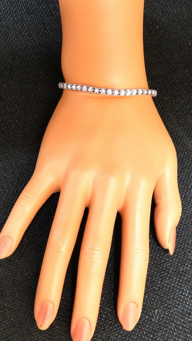 2.02ct. natural round diamonds tennis bracelet classic 14 karat rose gold - 2