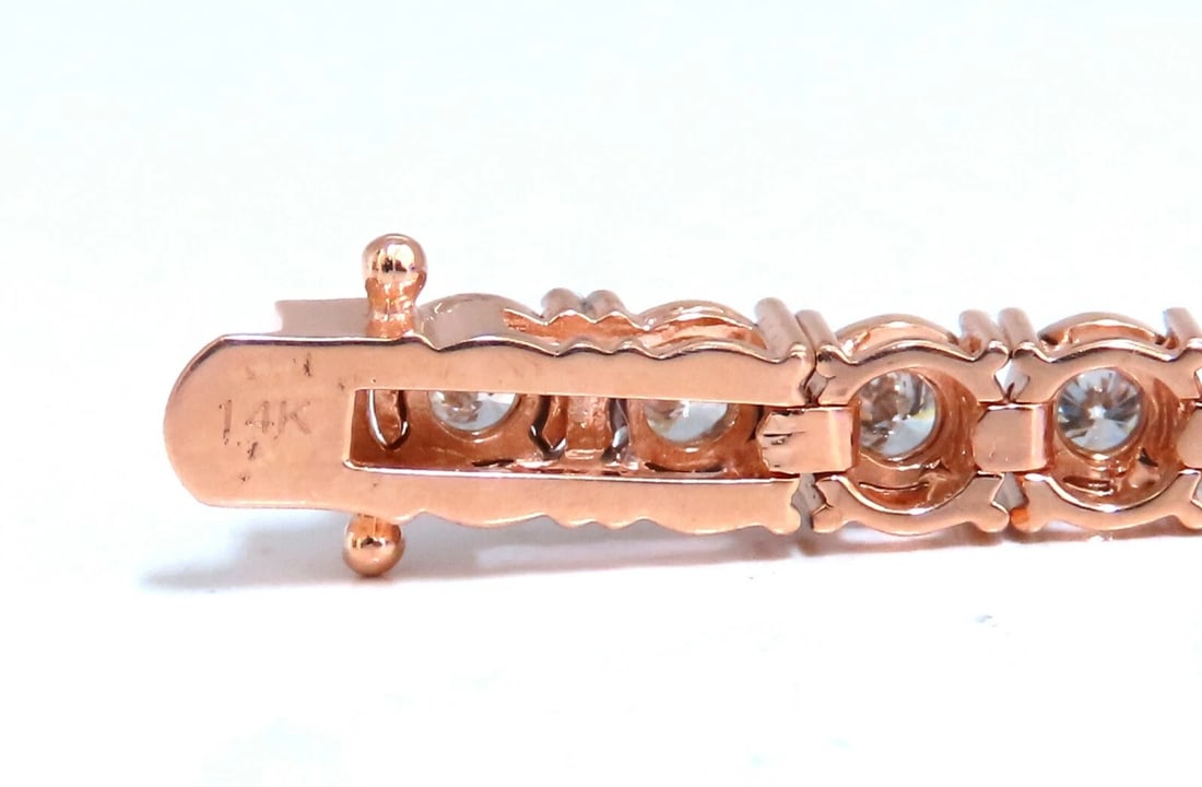 2.02ct. natural round diamonds tennis bracelet classic 14 karat rose gold - 3