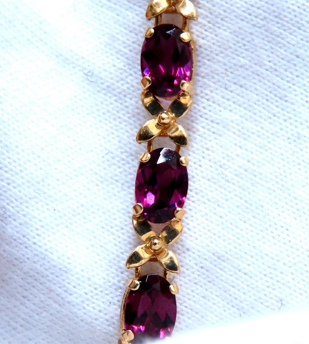 5.50ct Natural Rhodolite Garnet Bracelet 14kt gold - 3