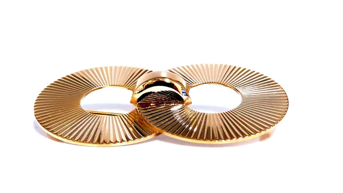 Art Deco Iconic Double Pin Circular Ray 14kt - 3