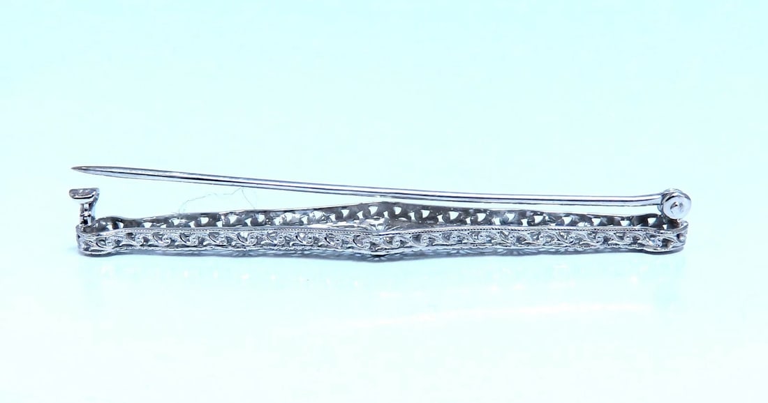 .15ct Natural Diamonds Filigree Stick Pin 14kt - 2