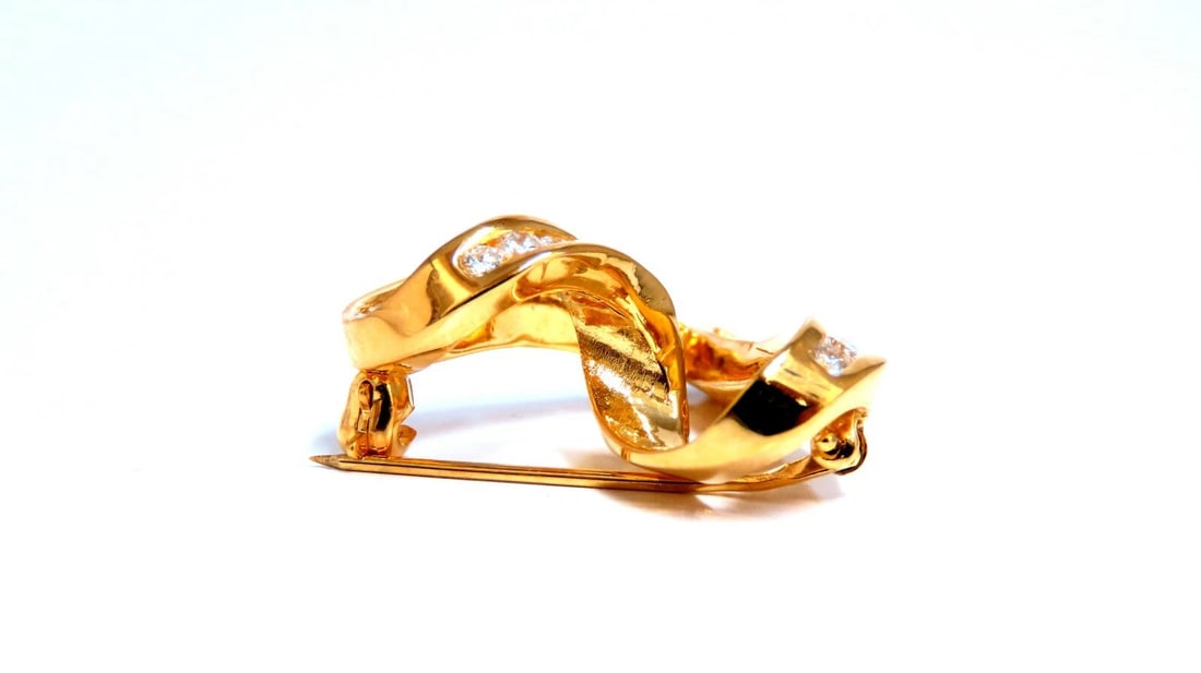 1.10ct Natural Diamonds Heart Pin 14kt - 4