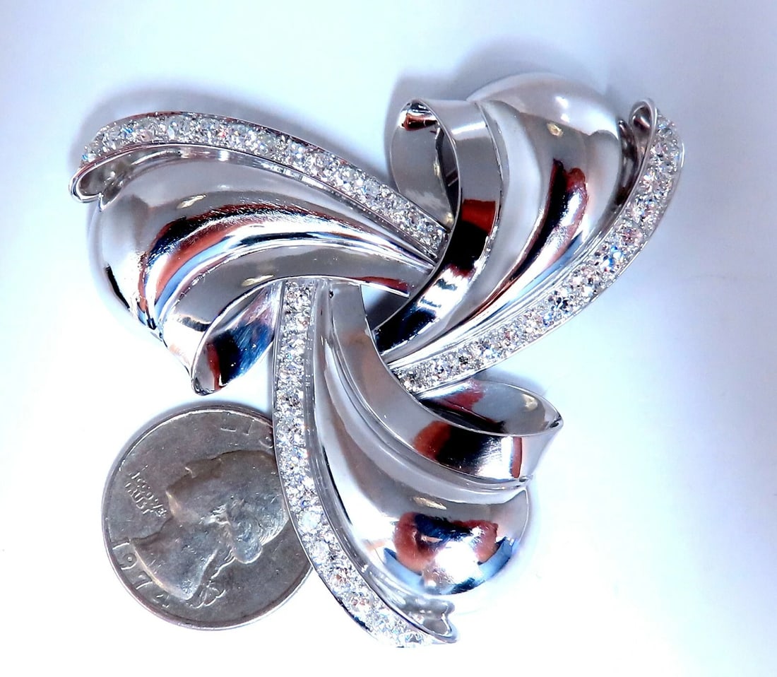 4.50ct Natural Diamonds Ninja Star Pin Platinum - 4