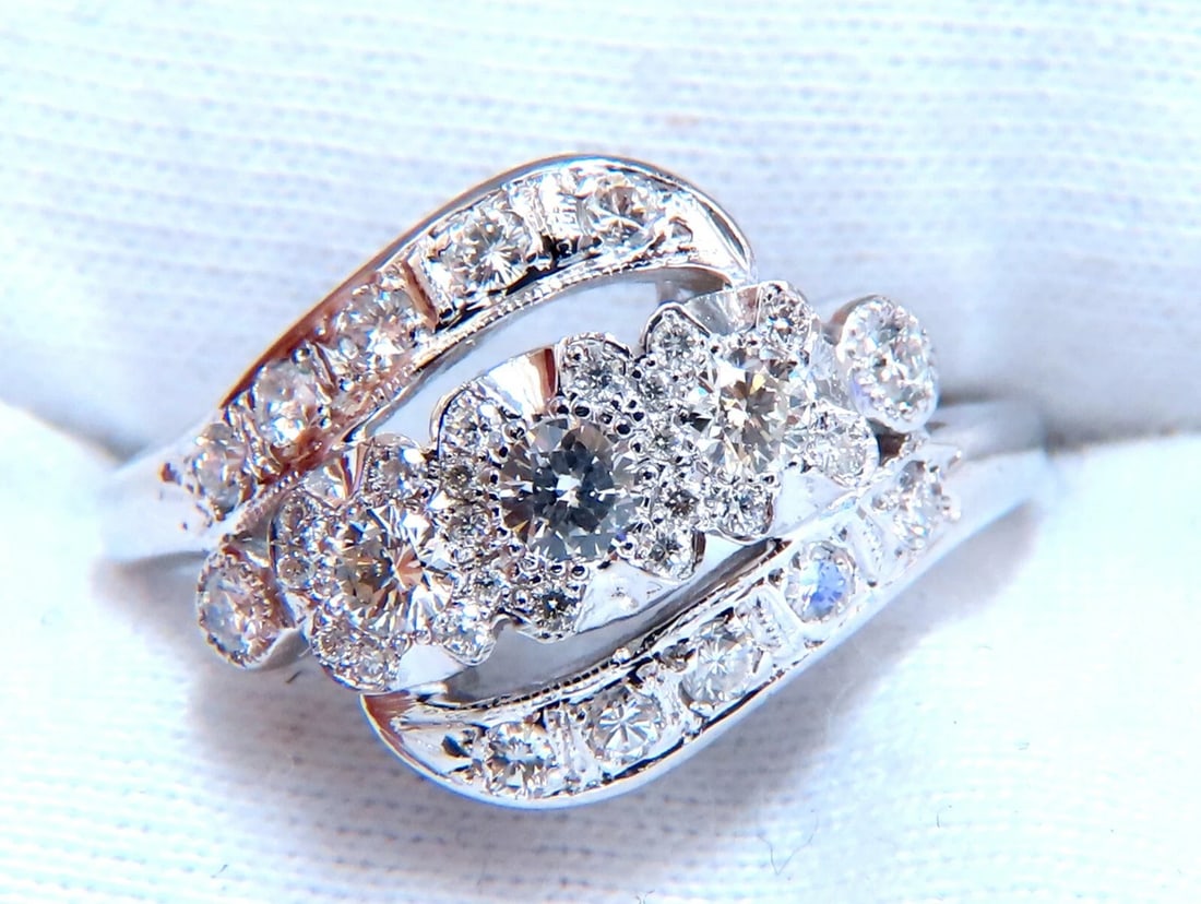 .54ct Natural Diamonds American Regency Revival Deco Ring 14kt - 3