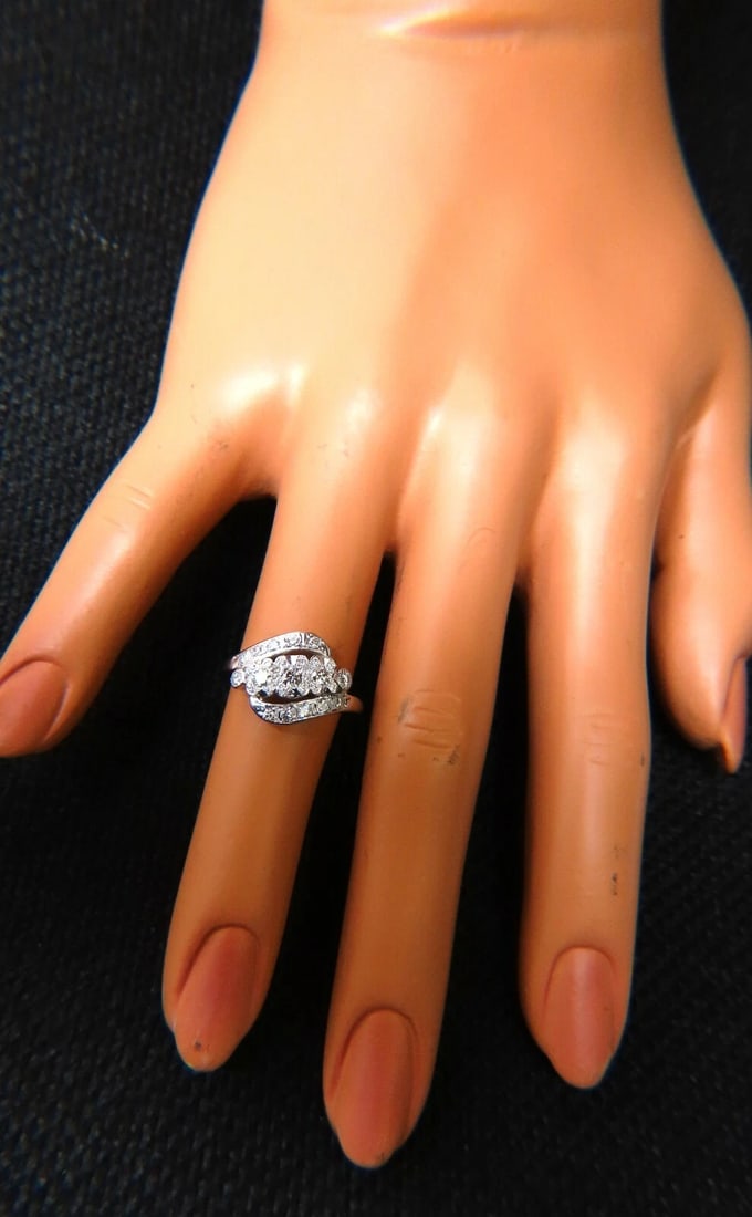 .54ct Natural Diamonds American Regency Revival Deco Ring 14kt - 5