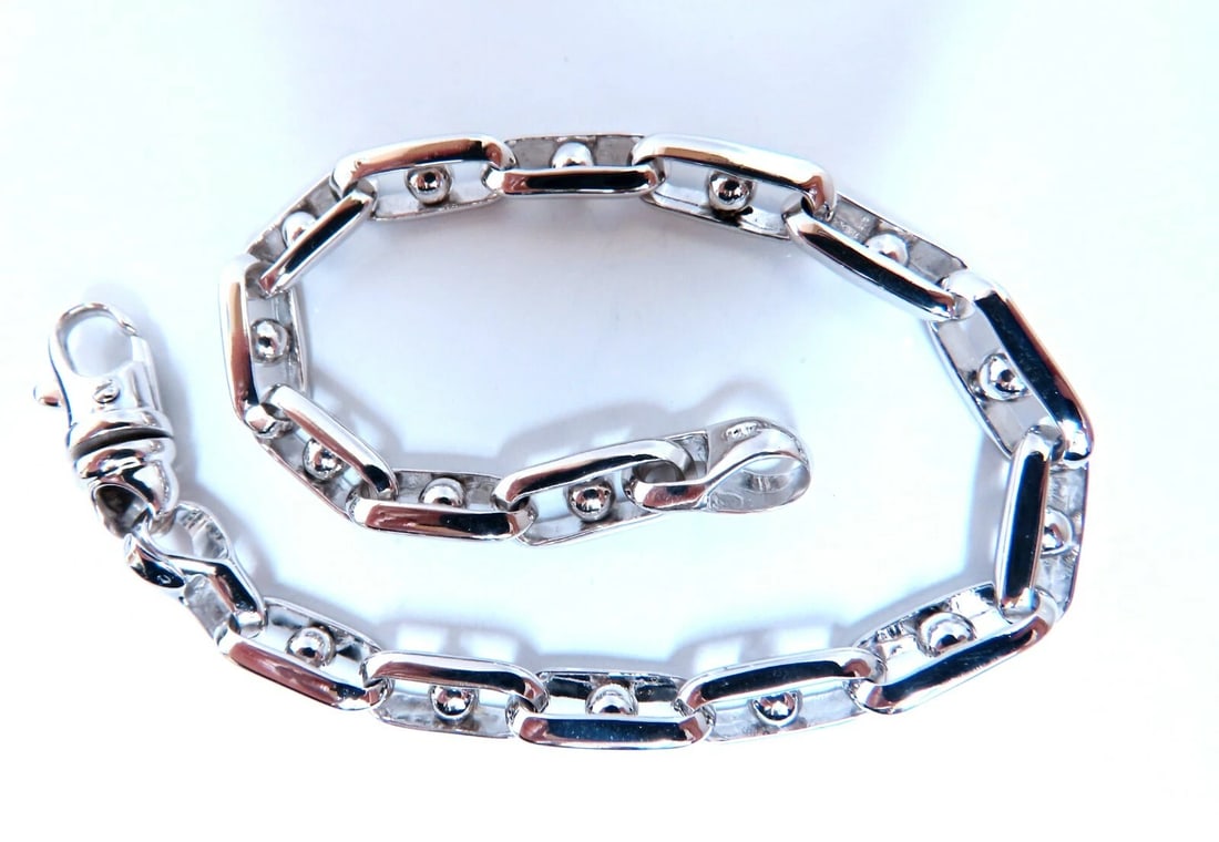 14kt Gold Rolling Balls Chain Link Bracelet Masculine Prime 9.25 inch - 2