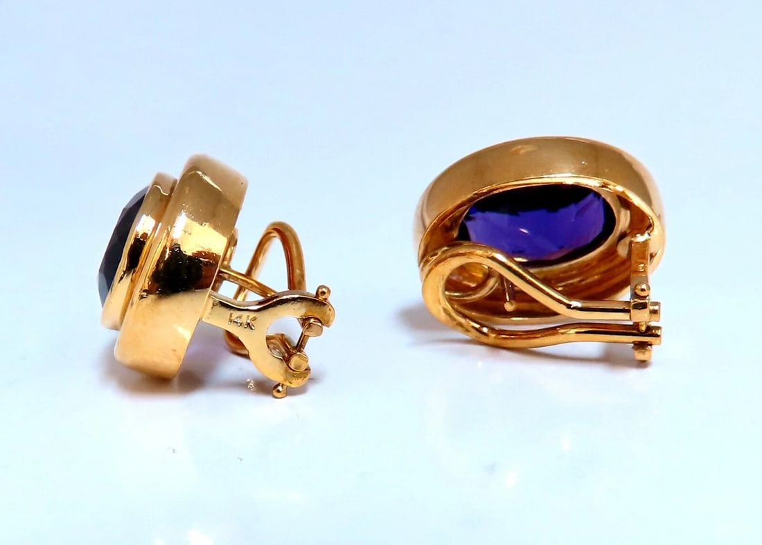 12.20 Natural Amethyst Clip Earrings 14Kt - 2