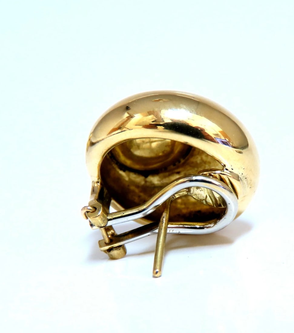 18kt Gold Clip earrings Panda Eye Domed - 3