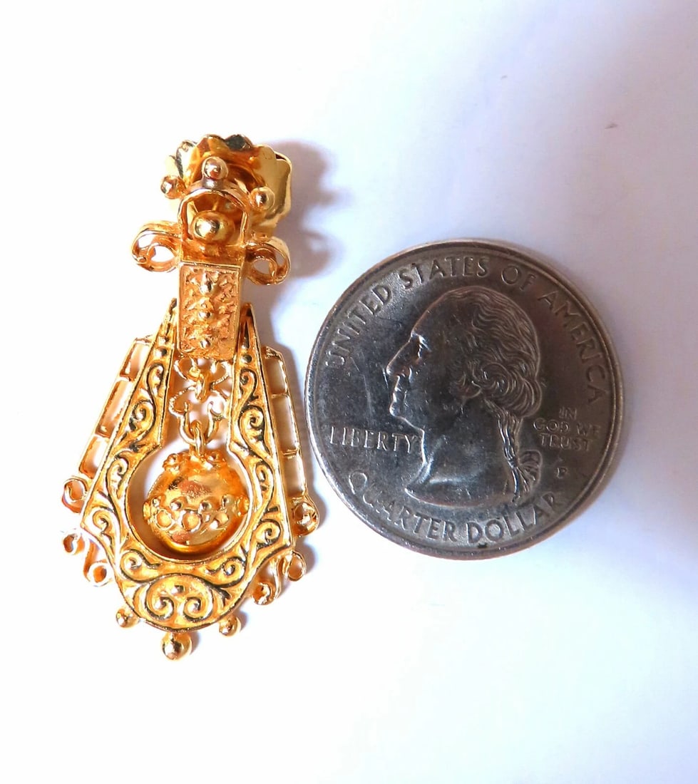 Gypsy Dangle Bohemian Deco Earrings 14kt Gold - 3