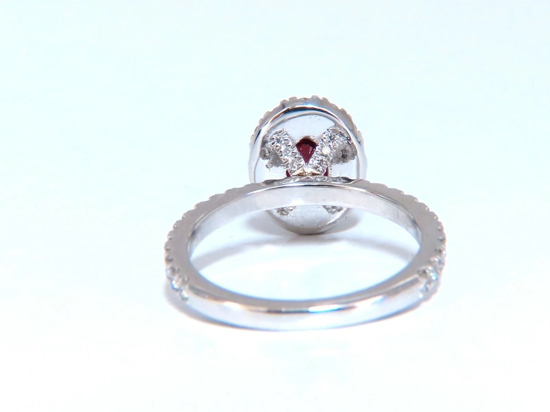 GIA Certified Thailand Ruby 1.71ct Halo Diamond ring 18kt Vivid Red Prime - 5