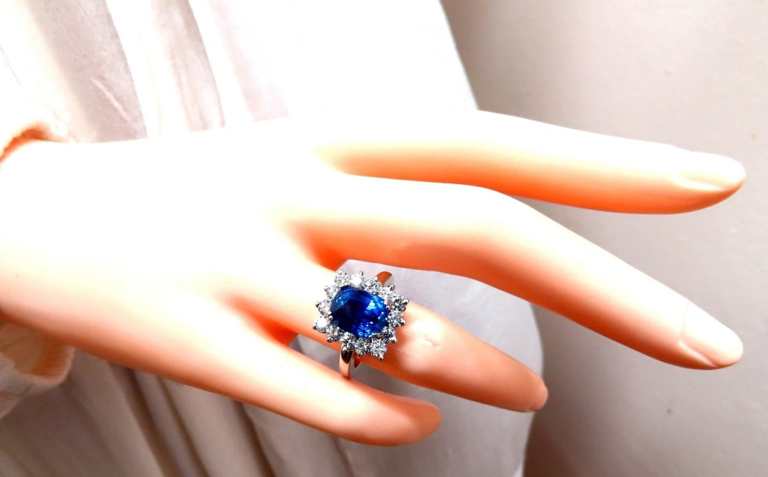 GIA Certified 5.05ct Natural No Heat Color change Sapphire Diamonds Ring 14kt - 5
